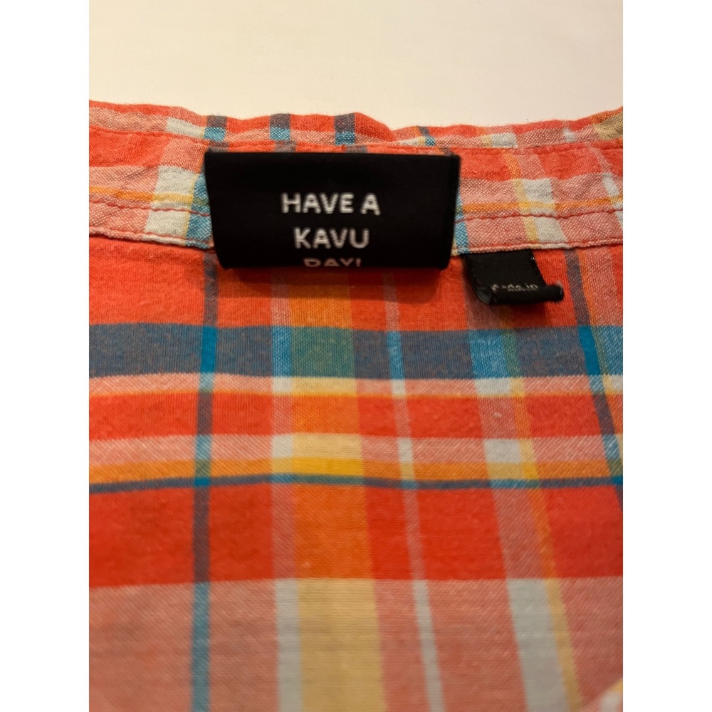 Kavu Men's Short Sleeve Button Up Shirt Orange Size XL - Picture 6 of 8